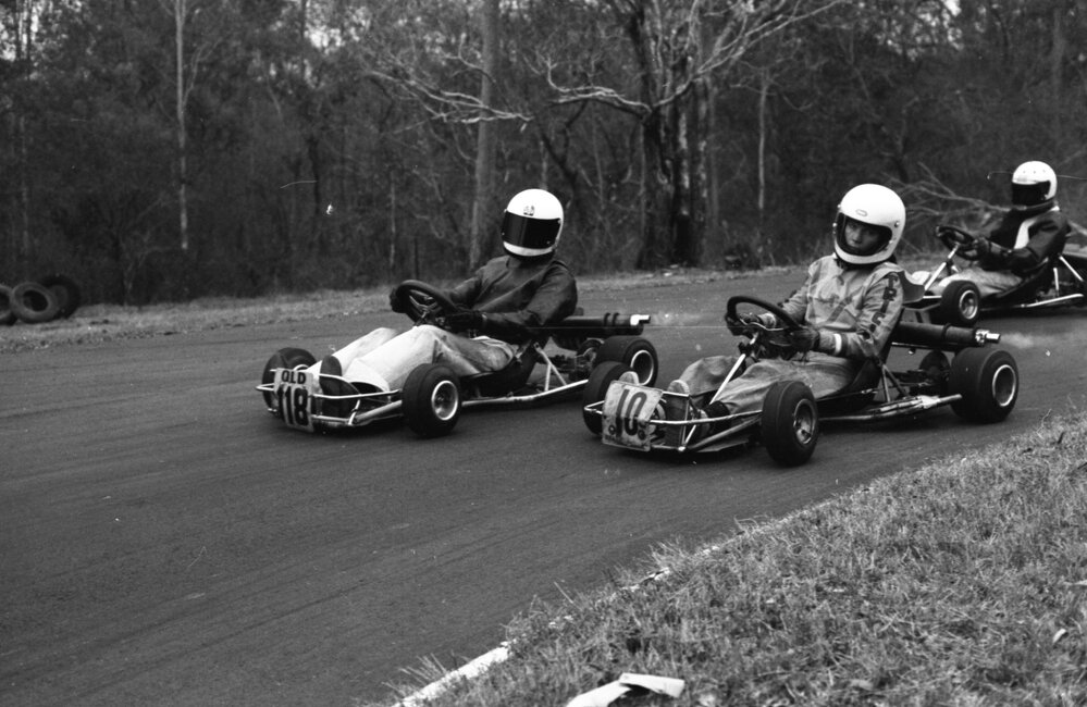 Go-kart racing, Ipswich, November 1977