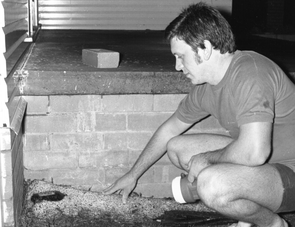 Sleet left after a storm, Ipswich, November 1977