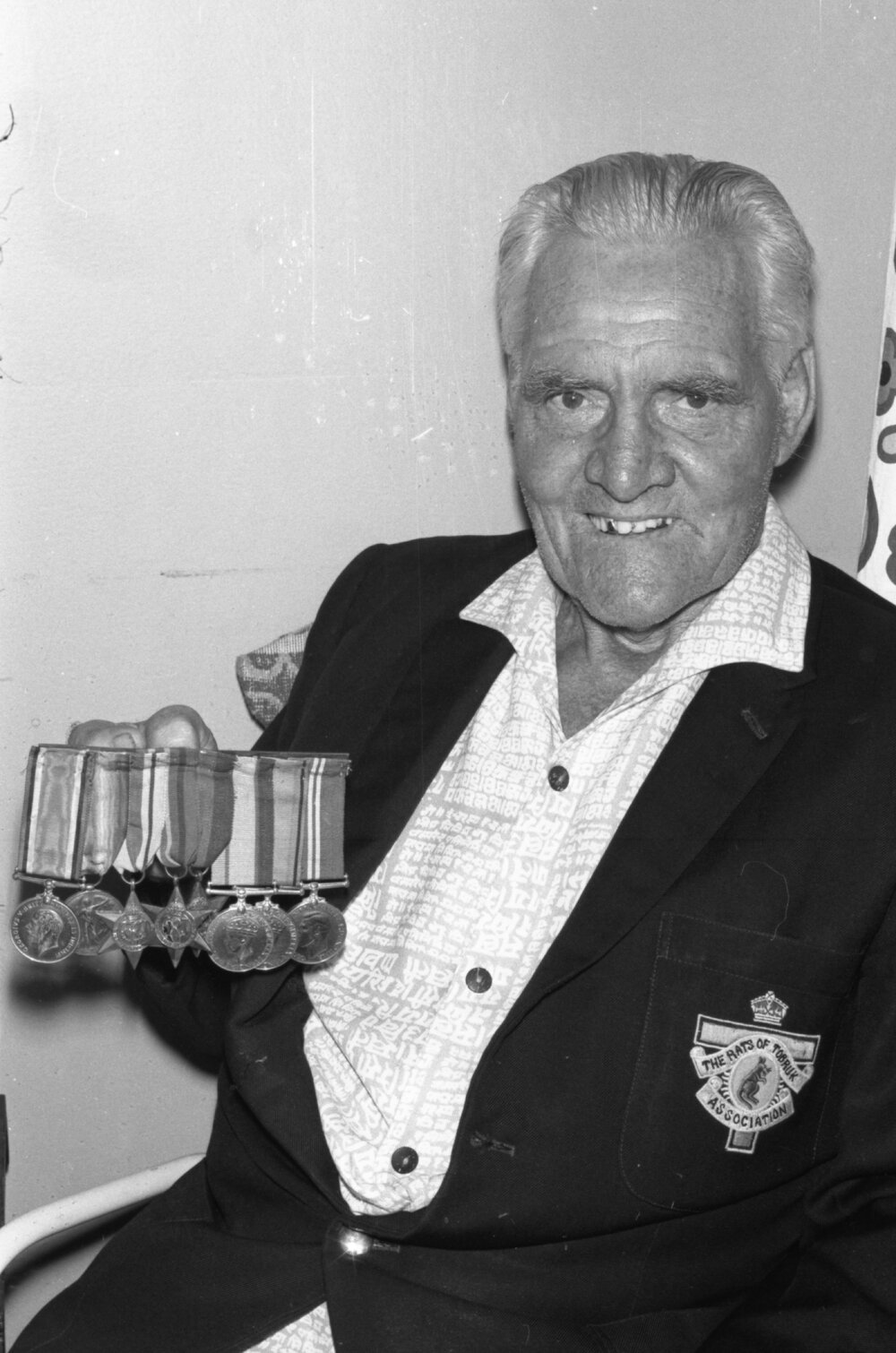 Serviceman who was part of The Rats of Tobruk in World War II, Ipswich, November 1977