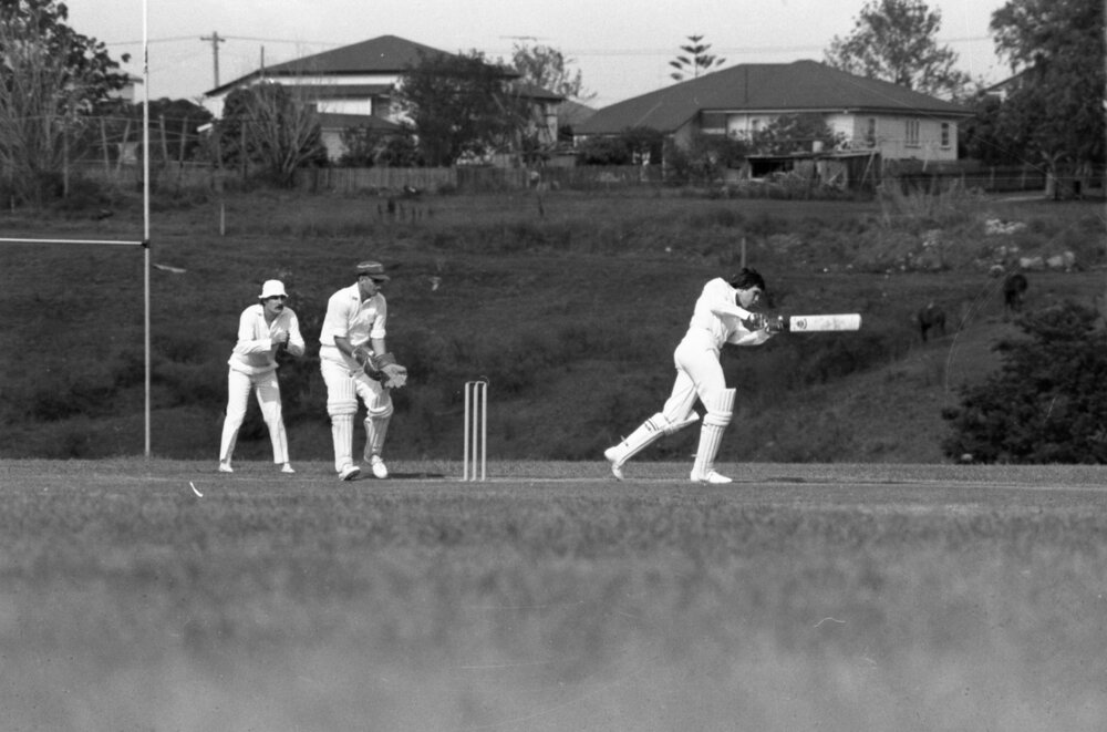 Cricket players, Ipswich, November 1977