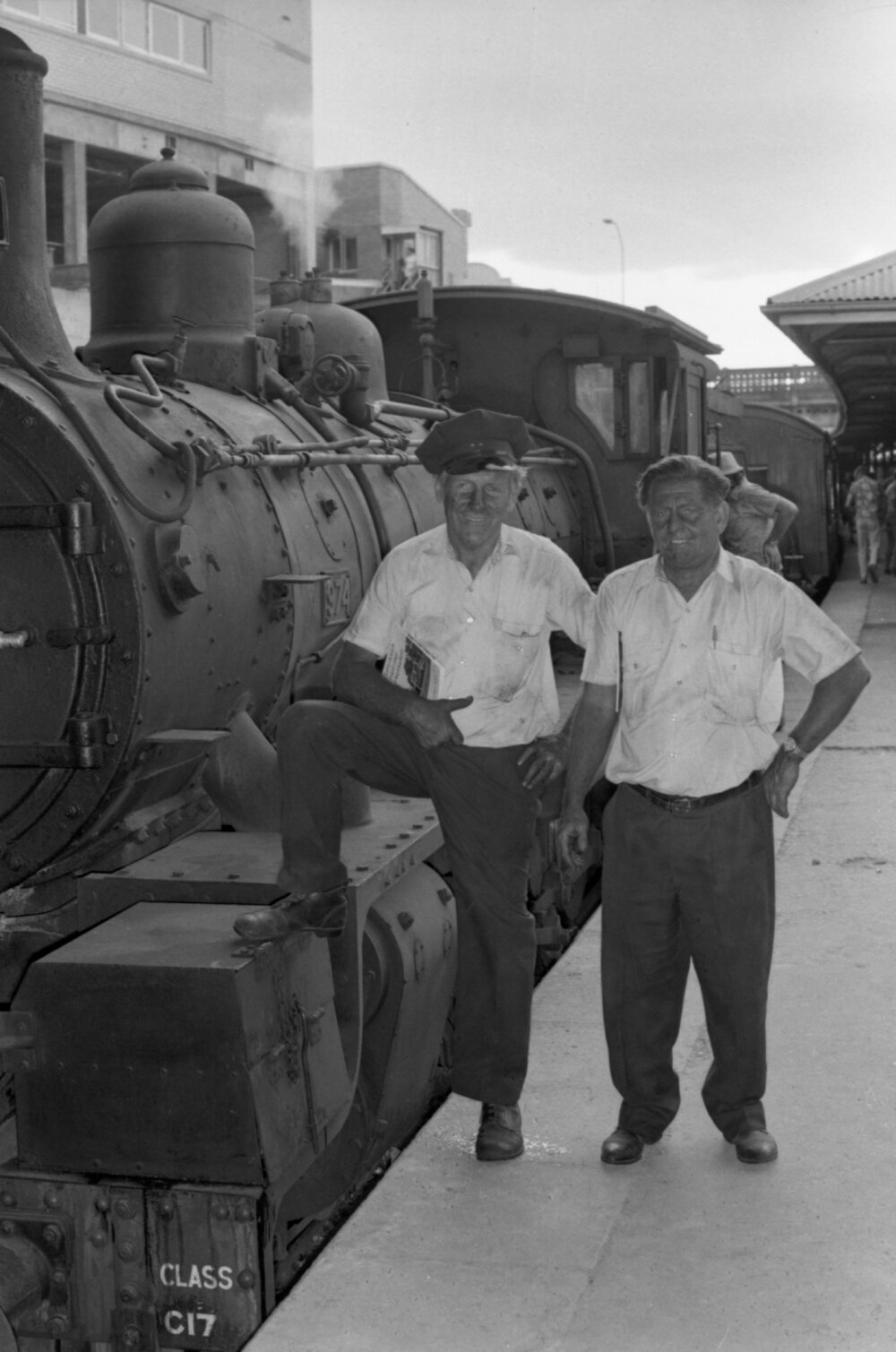 Steam train workers, Ipswich, November 1977