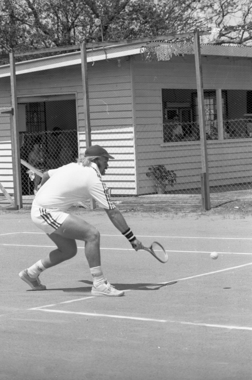 Tennis match, Ipswich, November 1977