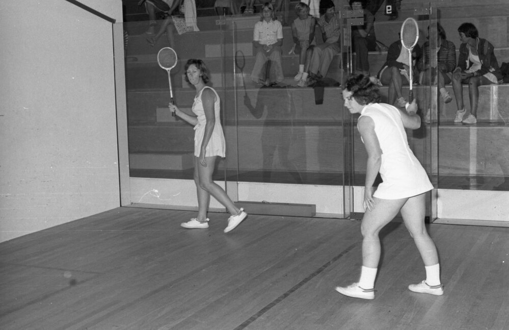 Squash match, Ipswich, November 1977