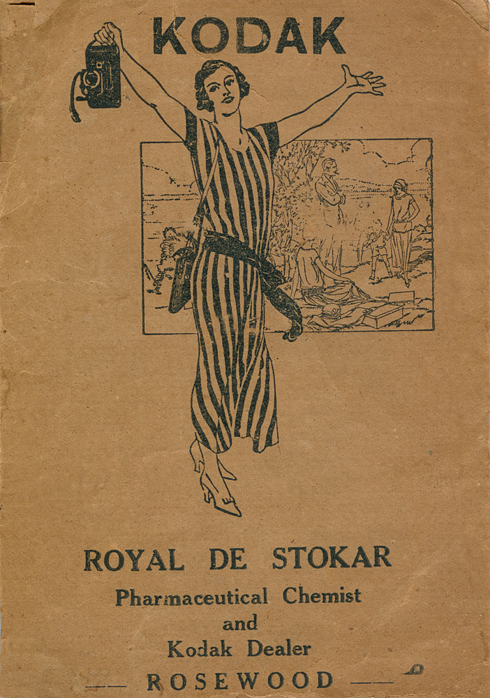 Folder used for housing photograph prints from Royal de Stokar, chemist, Rosewood, early 1950s