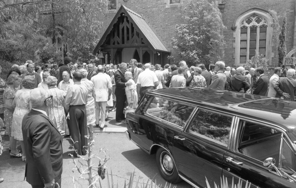Evan Marginson's funeral at St Paul's, Ipswich, November 1977