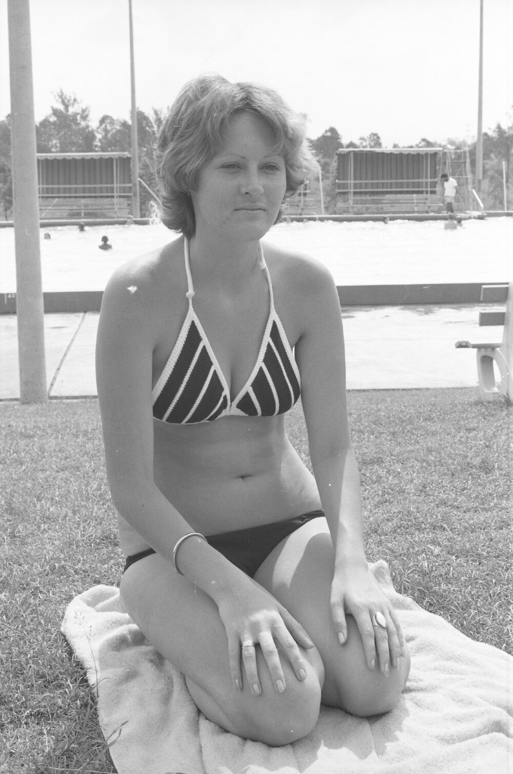 Unidentified woman at a public pool, November 1977