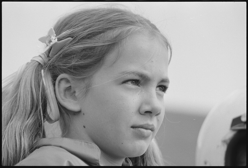 Unidentified girl participating in the Kalbar State Primary School Bike-a-Thon, Kalbar, July 1985