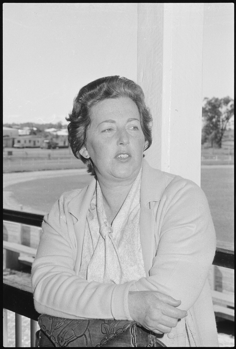 Unidentified person overlooking the Gatton Show, Ipswich, July 1985