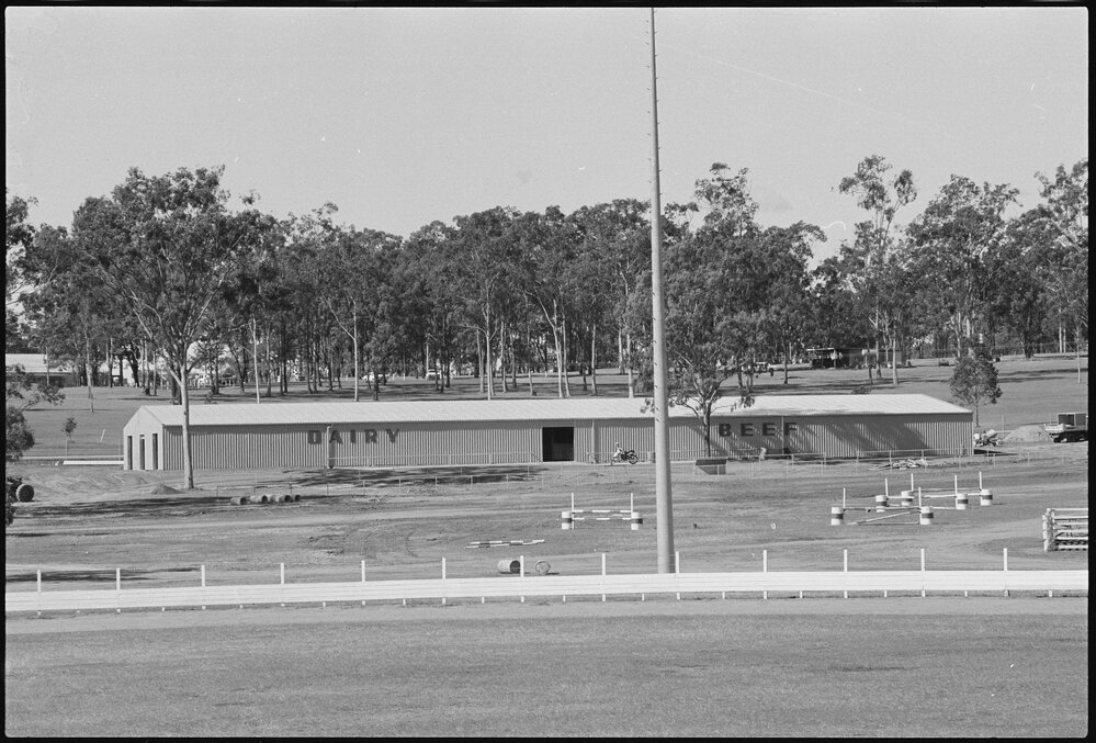 Beef and Diary Pavilion, Gatton Show overlooking the Show Ring, Gatton, July 1985