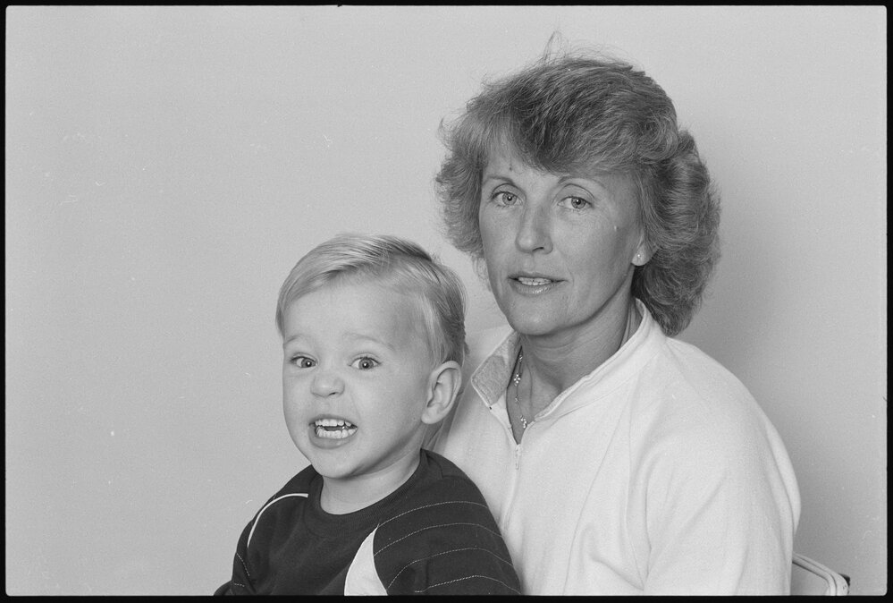 Unidentified Woman and Boy, Ipswich, July 1985