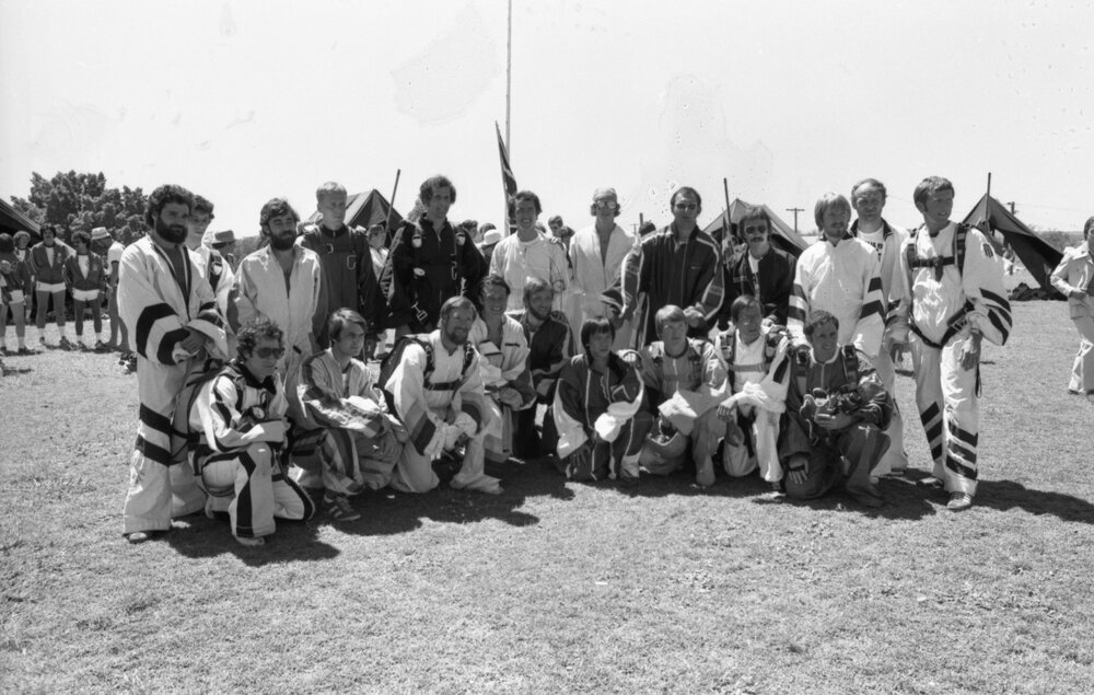 International teams at the Formation Skydiving World Championships, Gatton, November 1977