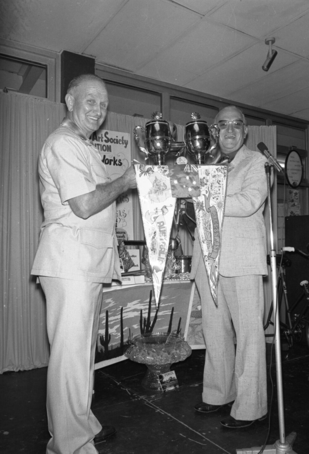 Thought to be George Ellen at an art event, Ipswich, November 1977