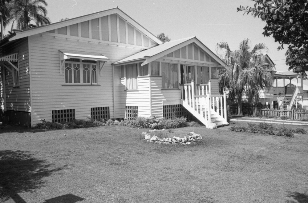 Queensland bungalow with a sunroom at 14 Kendall Street, East Ipswich, Ipswich, November 1977