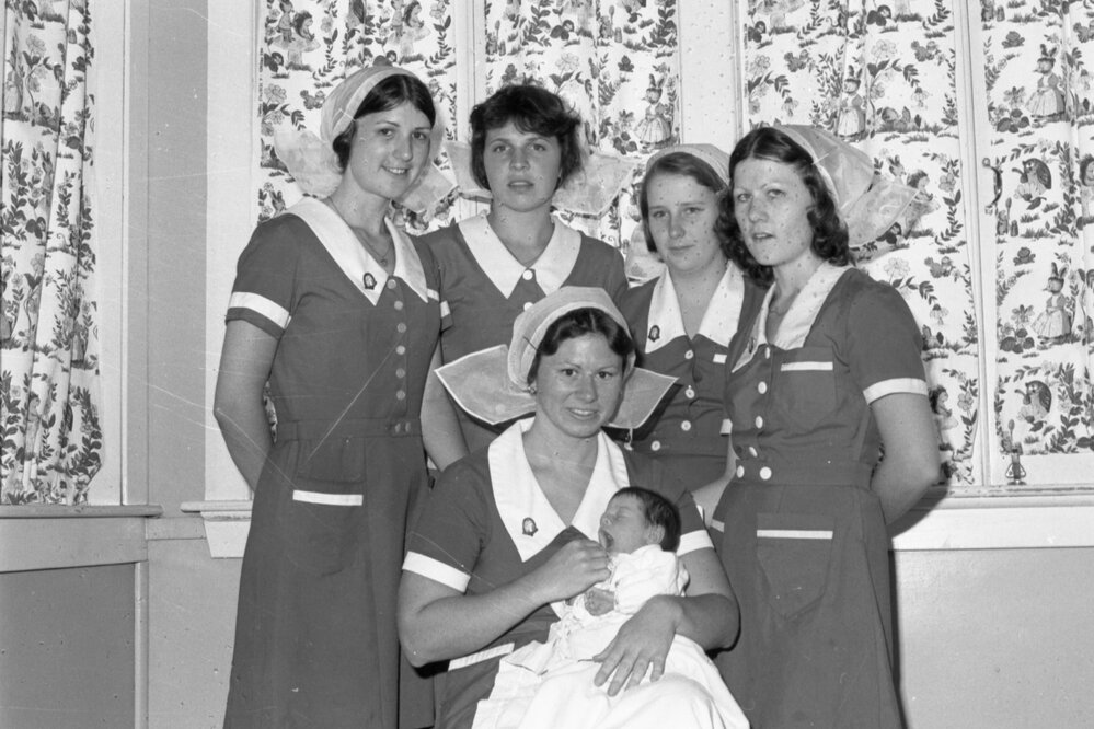 Thought to be trainee mid-wives, Ipswich, November 1977