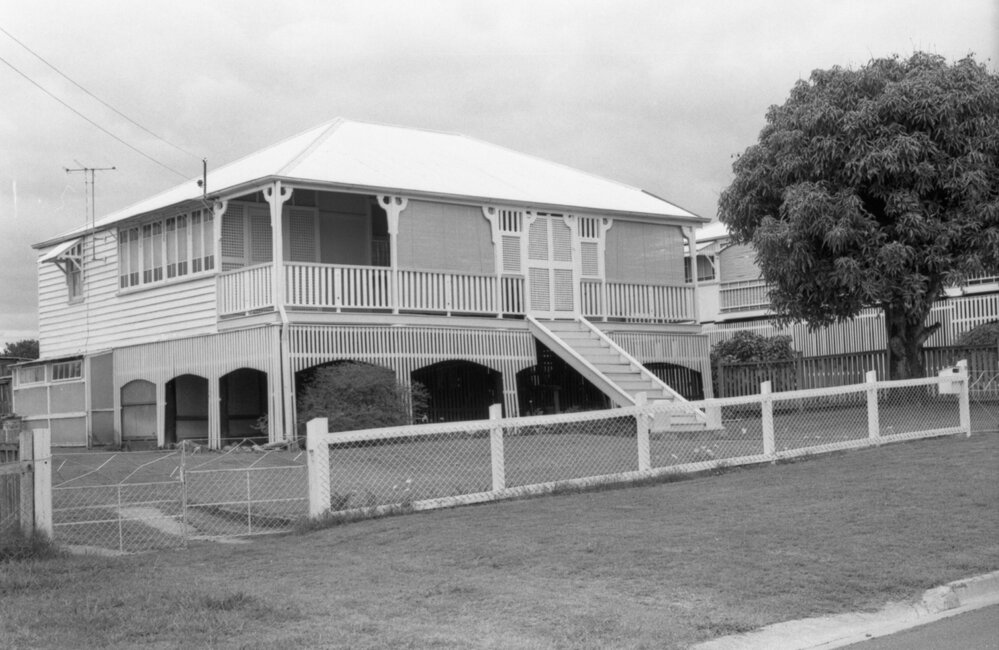 Timber house with veranda, Ipswich, November 1977