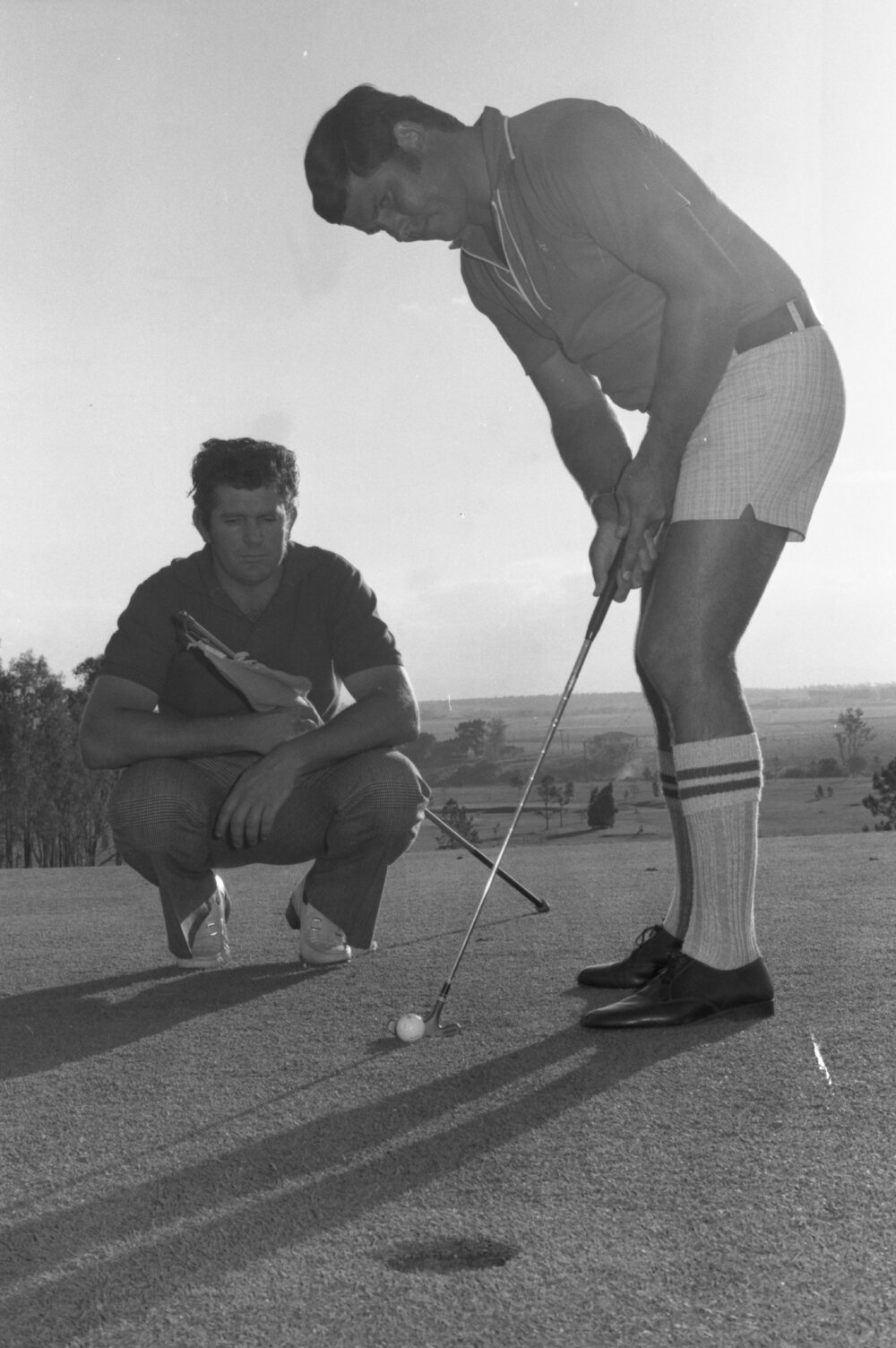 Golf players, Ipswich, November 1977