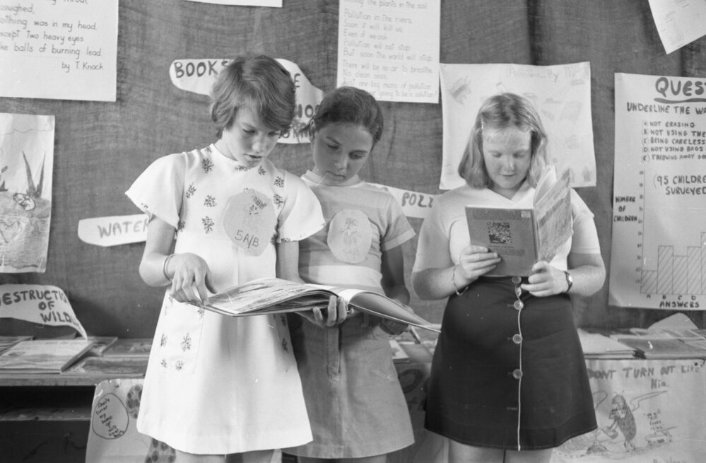 Thought to be a school project about environmental degradation, Ipswich, November 1977