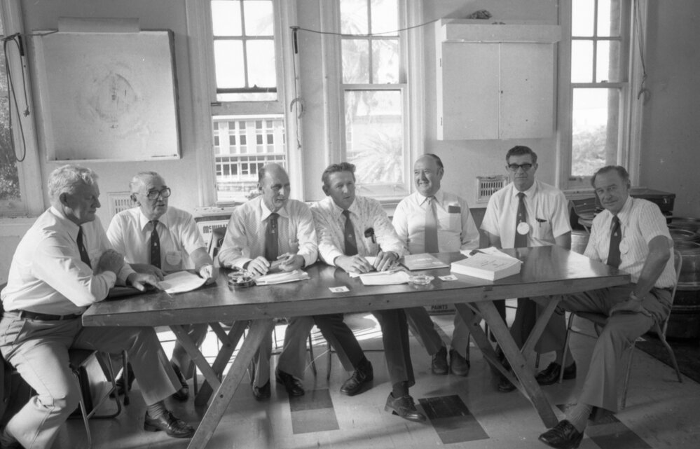 Meeting being held upstairs in the Nicholas Street R.S.L., Ipswich, February 1978