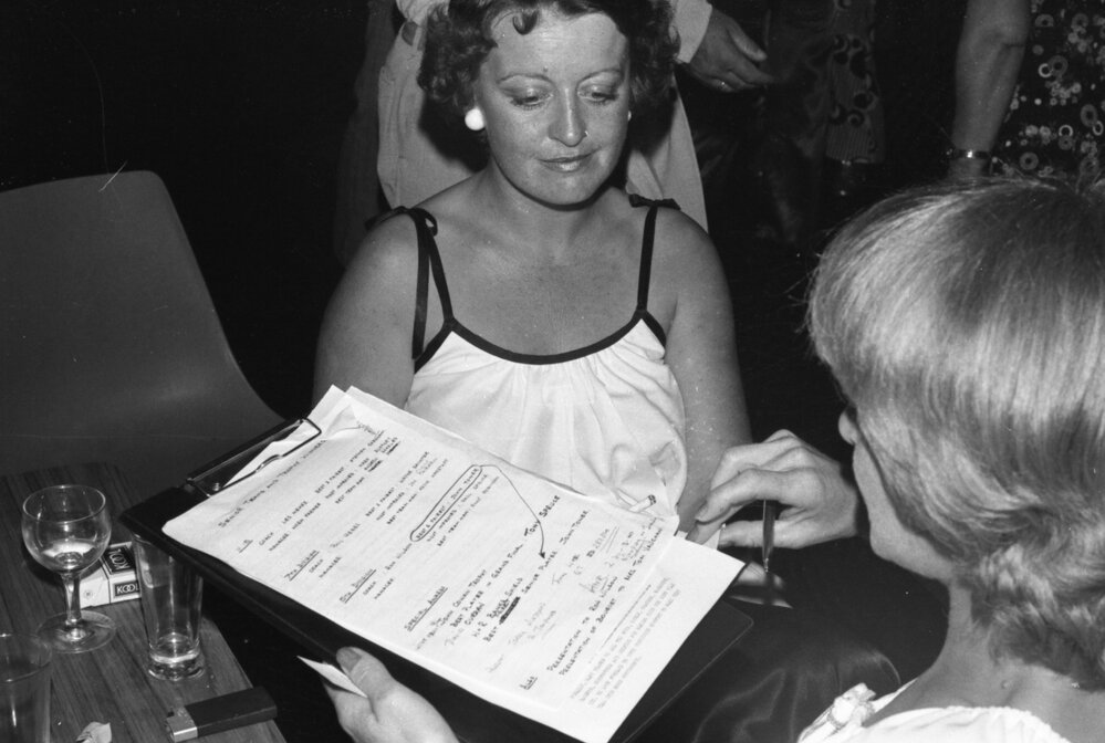 Thought to be the preparations of a sports awards night, Ipswich, 2nd October 1977