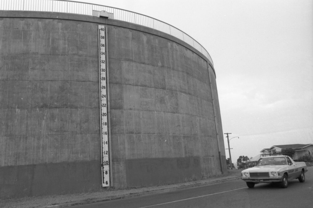 Water tower on Denmark Hill, Ipswich, 5th October 1977
