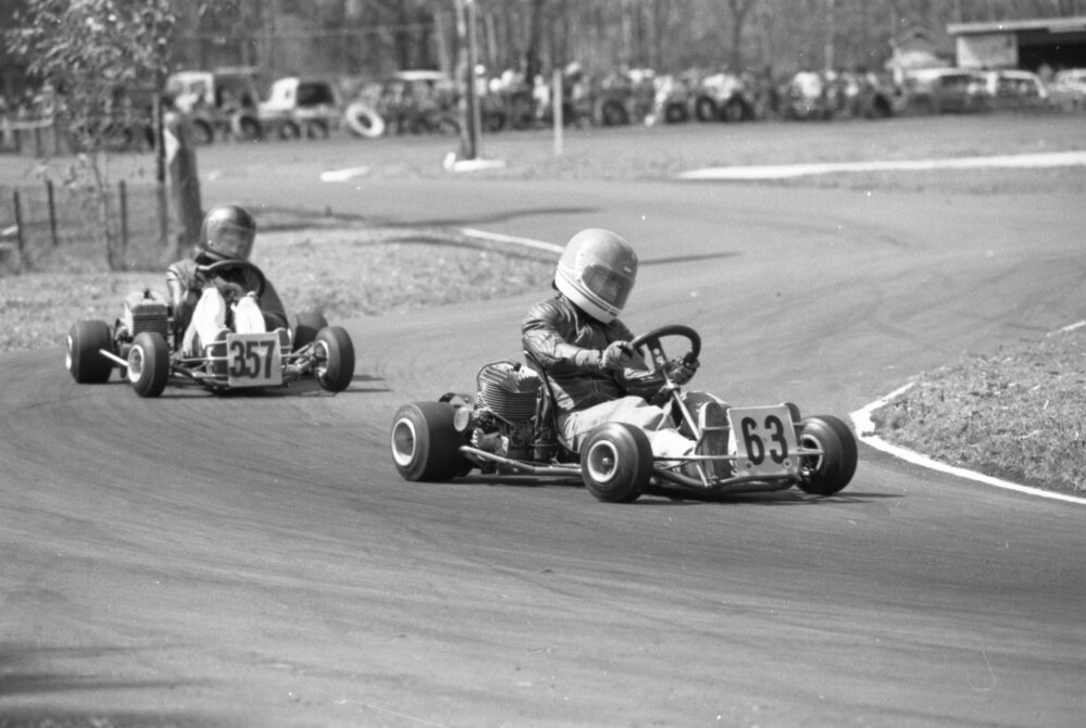 Go-kart racing, Ipswich, 9th October 1977