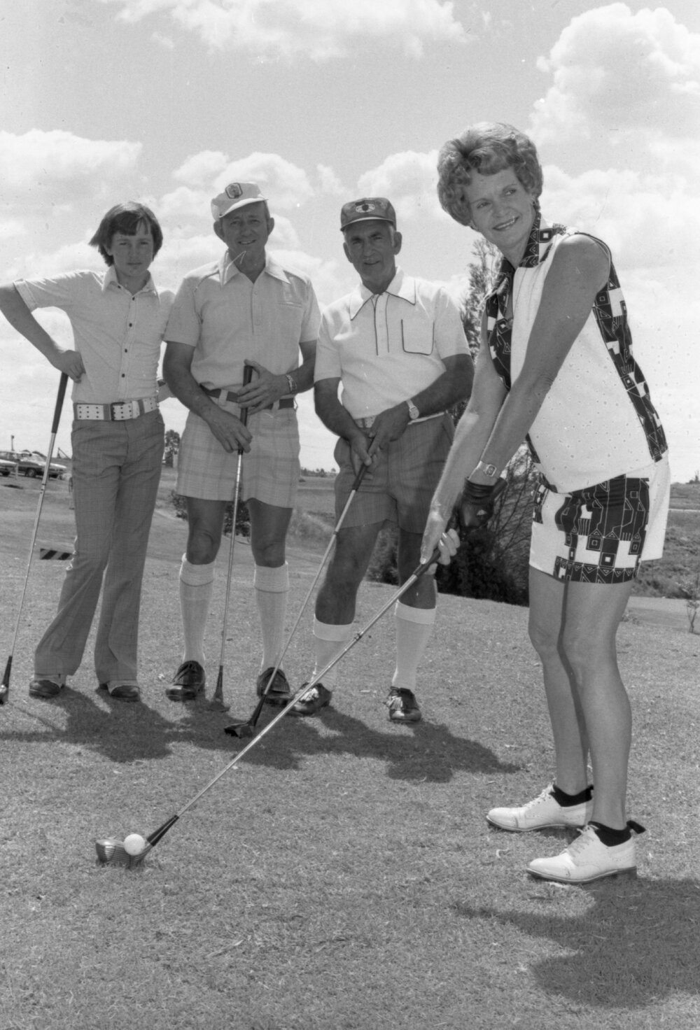 Unidentified golf players, Ipswich, 9th October 1977