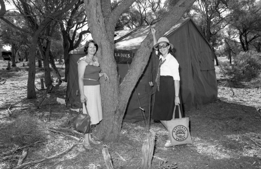 Thought to be members of the National Trust at an Australian Army training camp, Charleville, October 1977