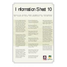 Australian South Sea Islanders, Information Sheet 10, Health Care and Cemetery records
