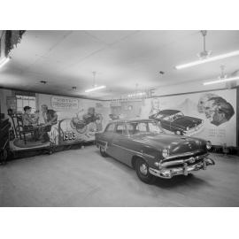 Modern Motors, 50 years of Ford display, corner of Gordon and Brisbane Streets, Ipswich, 1953