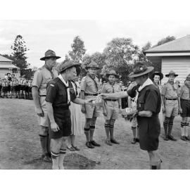 Scout Headquarters, opening ceremony, in Outridge Street, Ipswich, 1956.