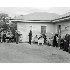 Scout Headquarters, opening ceremony, in Outridge Street, Ipswich, 1956.