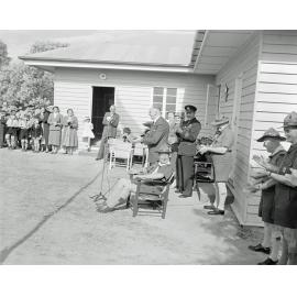 Scout Headquarters, opening ceremony, in Outridge Street, Ipswich, 1956.