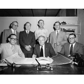 Signing the building contract for the new Congregational Church, East Street, Ipswich, 1956