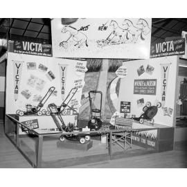 McKenzie and Jackson Ipswich Show Display of Victor Rotomo lawn mowers, Ipswich Show, Ipswich, 1957