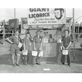Flinder's District Scouts Liquorice stall, Ipswich Show, Ipswich, 1958