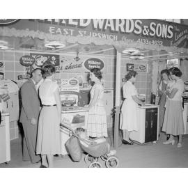 Staff and Show-goers at  the R T Edwards & Sons washing machine display, Ipswich Show, Ipswich, 1958