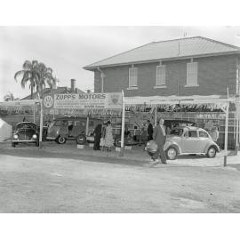 Zupps staff at the Zupps Motors Ipswich Show display, Ipswich, 1958
