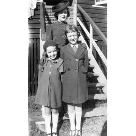 Valma Jones with her nieces, Claire and Shirley Evans, at Evans home, Goodna,  Ipswich, 1941