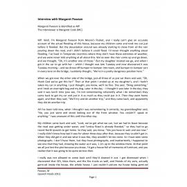 Transcript of interview with Margaret Pawson, resident at Moore's Pocket, on her experiences during the Ipswich flood of January 2011, Ipswich, 2012
