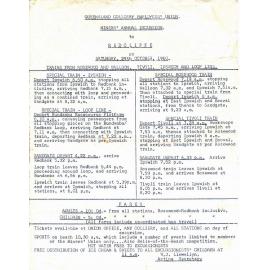 Queensland Colliery Employees' Union, Miners annual excursion to Redcliffe, timetable, from Ipswich, 1960