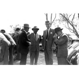 Dignitaries at opening of new river bin facility at Westfalen Mine, No. 2, Dinmore, Ipswich, 1953