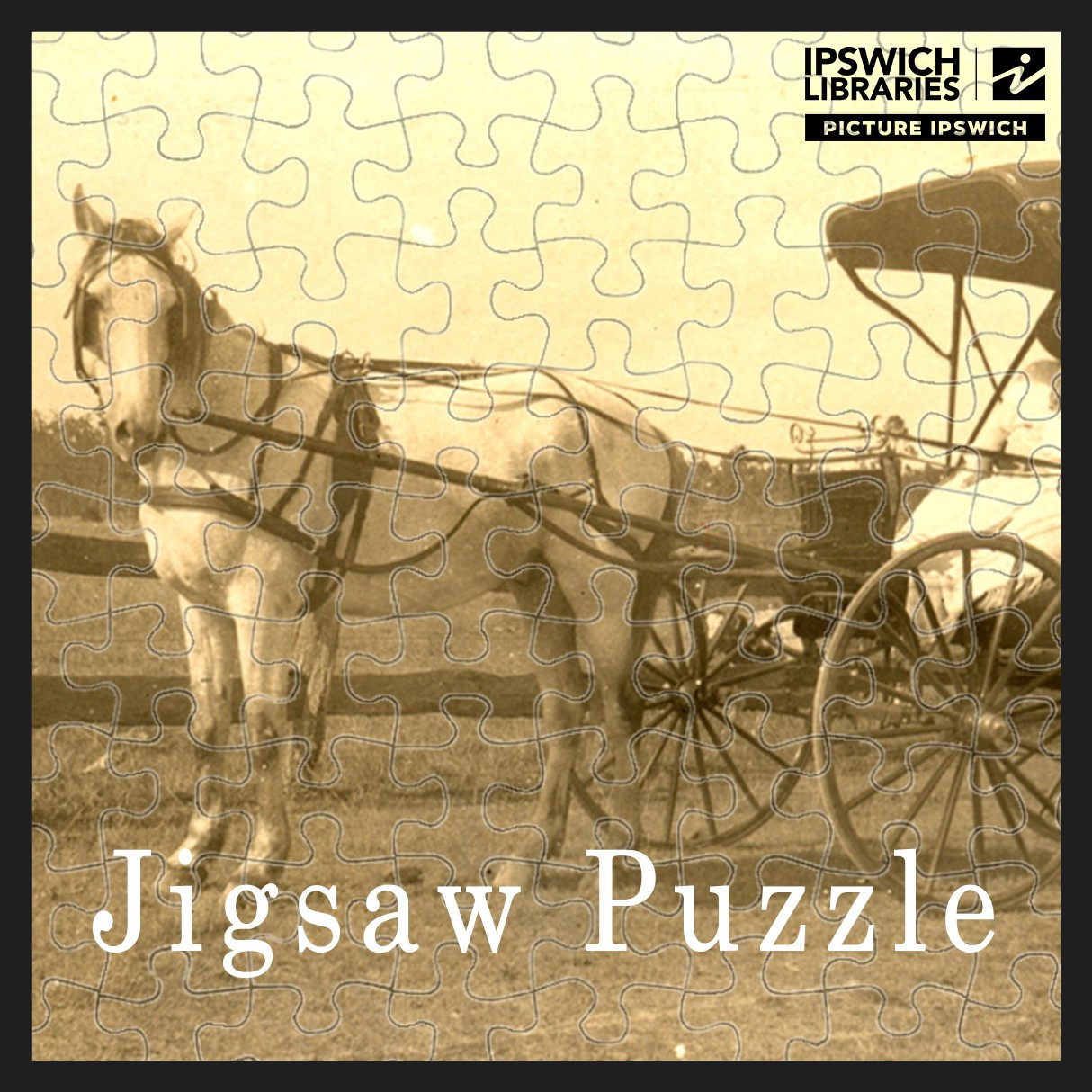 O'Connell family in horsedrawn carriage, Bergin's Hill, Bundamba, Ipswich, 1923 (Jigsaw Puzzle)