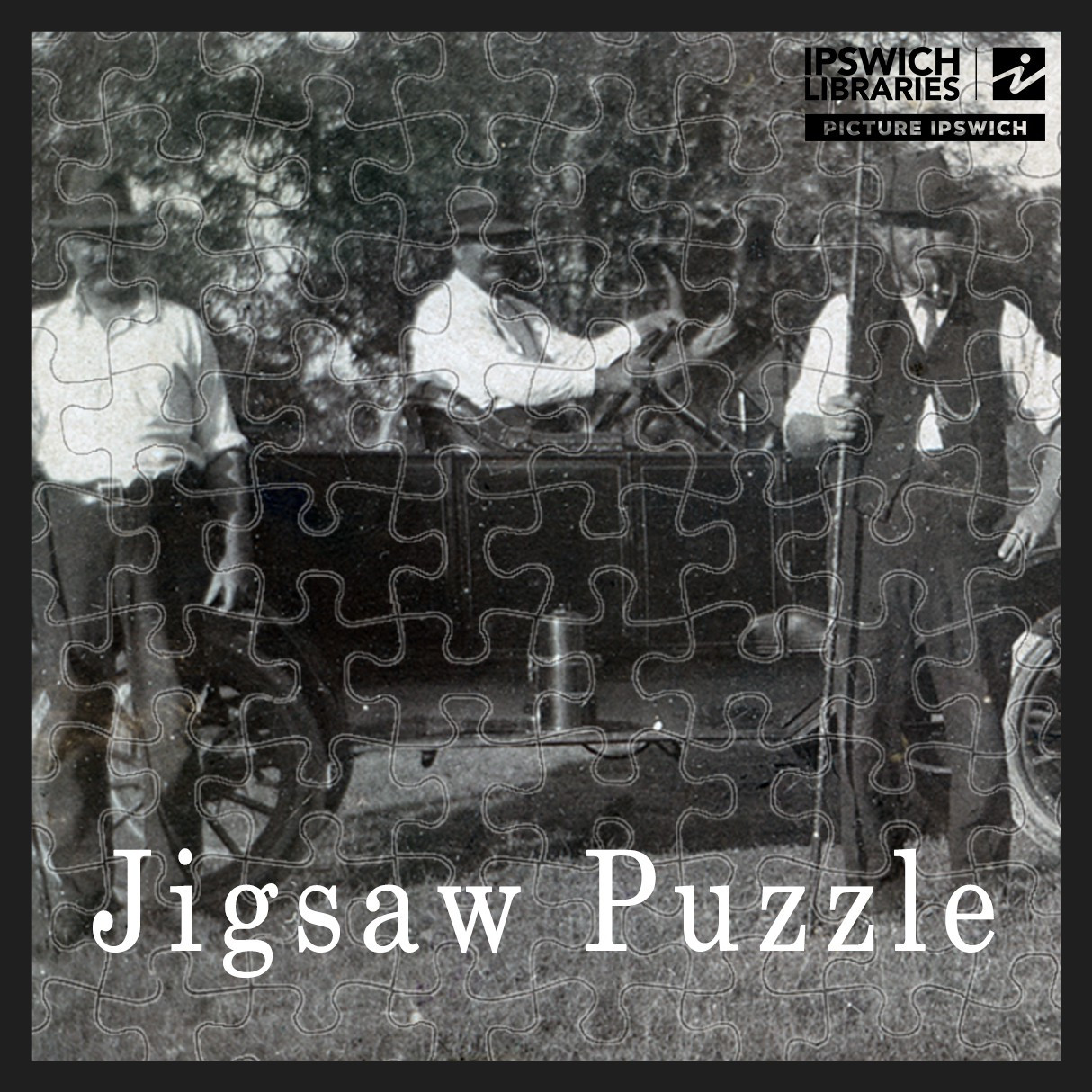 E.W.F. Kruger and friends ‘going fishing’, Ipswich, early 1900s (Jigsaw Puzzle)