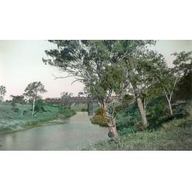 Tinted Postcard of the Bremer River, Ipswich, 1940s