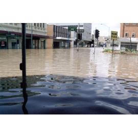 East Street looking north from corner of Limestone Street, during flood, Ipswich, 2011