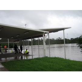 Flood waters on Jim Finimore Park, Old Toowoomba Road, Leichhardt, Ipswich, 2011