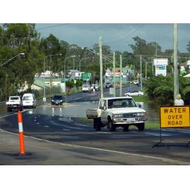 Water rising on Moffatt Street during flood, One Mile, Ipswich, 2011