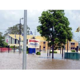 Flood affected corner of Brisbane Road and Coal Street, Bundamba, Ipswich, 2011