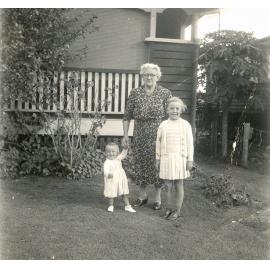 Mrs. Flynn and her two grandchildren, Ipswich, 1950s