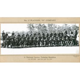 Members of No 17 Platoon, 'D" Company, 11 National Service Training Battalion, 2/52 Intake, April 8th-July 31st, 1952, Wacol, Brisbane, 1952